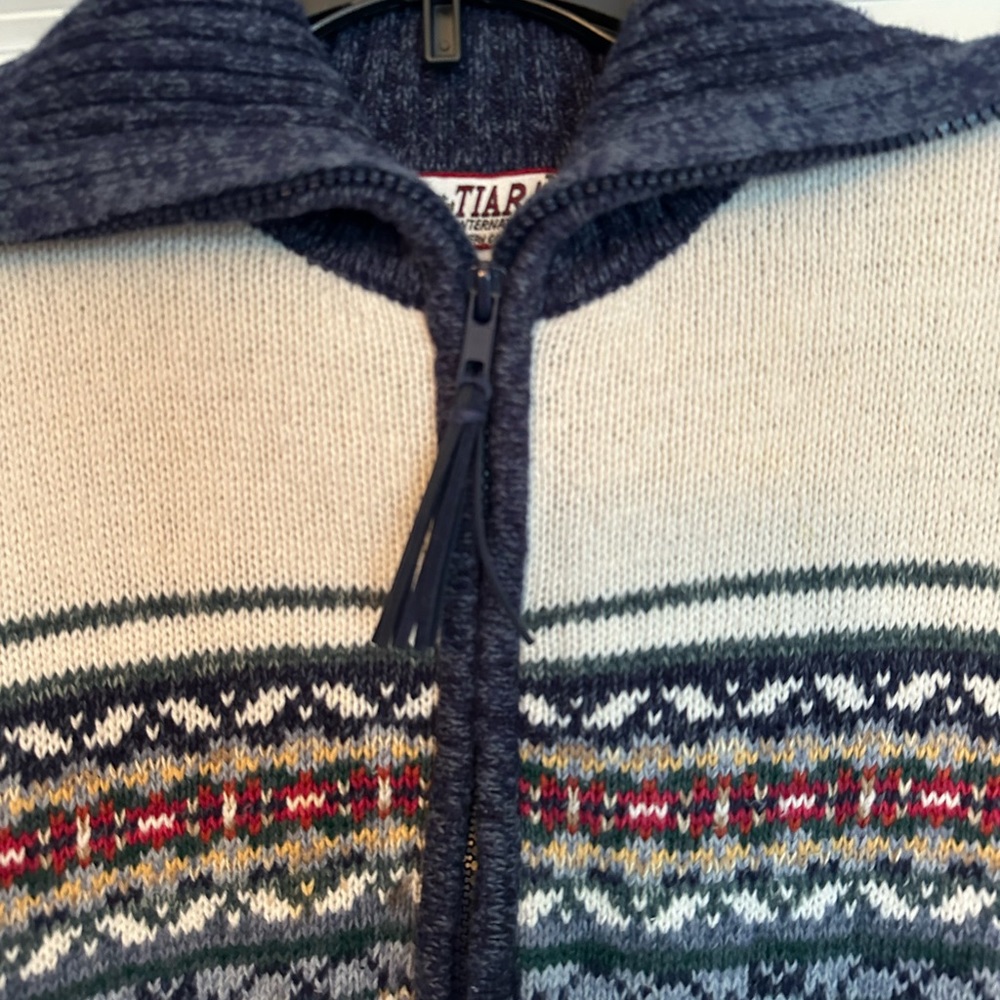 Tiara International Vintage Zip Up Sweater size Large - Picture 5 of 6
